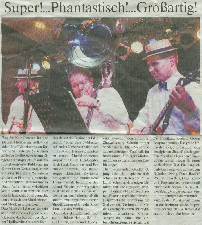 Musikverein Daun, Eifelzeitung 