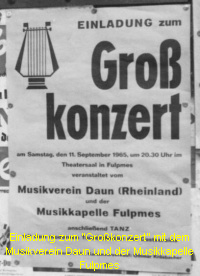 Einladung zum "Grokonzert" mit dem Musikverein Daun und der Musikkapelle Fulpmes